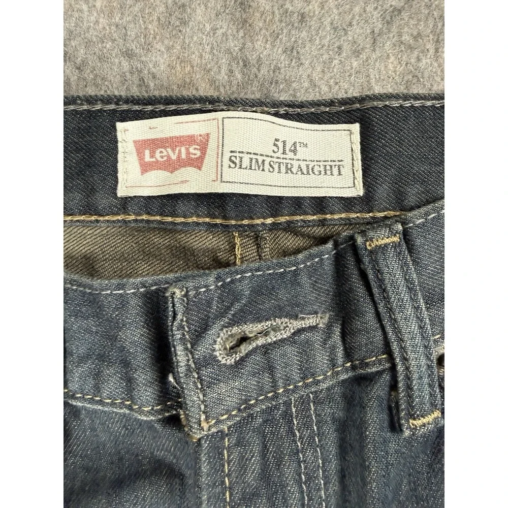 Levi's 514 Slim Fit Straight Leg Jeans Boys 18 Regular (29x29) Dark‎ Blue Denim